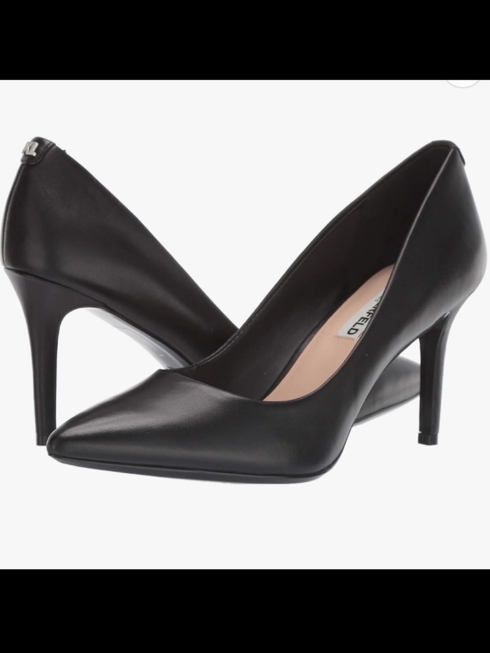 Karl Lagerfeld Paris Black Leather Stiletto Pumps - Size 8.5